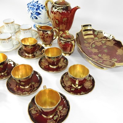 Lot 166 - A Cartlon Ware Rouge Royal coffee service