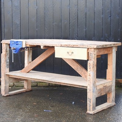 Lot 425 - A workshop woodwork bench