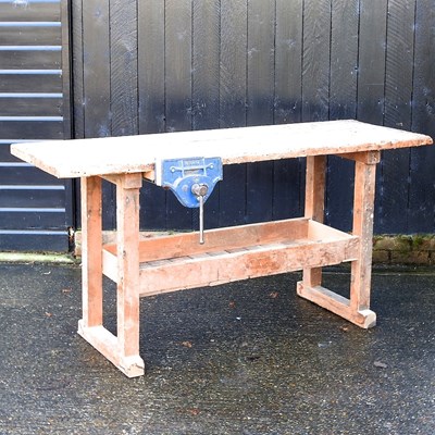 Lot 455 - A workshop woodwork bench