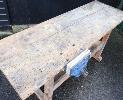 Lot 455 - A workshop woodwork bench