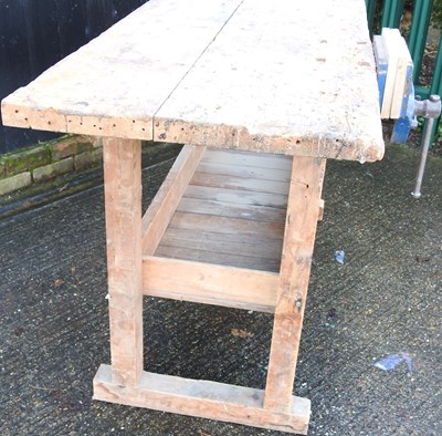 Lot 455 - A workshop woodwork bench