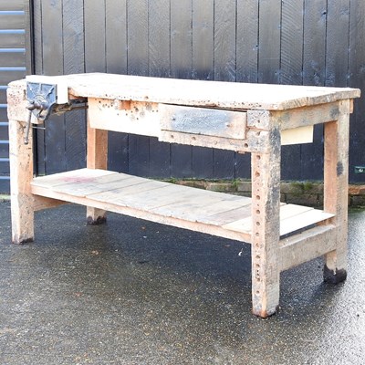 Lot 382 - A workshop woodwork bench