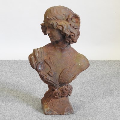 Lot 172 - A cast iron portrait bust