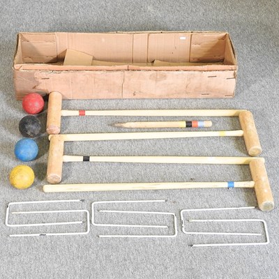 Lot 375 - A Webber croquet set