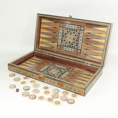 Lot 329 - An Indian backgammon set