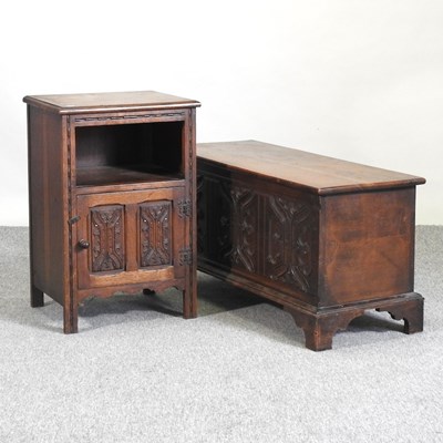 Lot 678 - A carved oak coffer