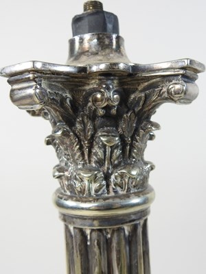 Lot 110 - A silver plated lamp base