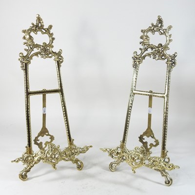 Lot 206 - A pair of brass easels