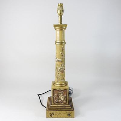 Lot 590 - A chinoiserie style table lamp