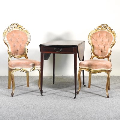 Lot 475 - A pair of gilt side chairs