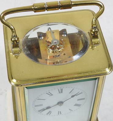 Lot 23 - A mid 20th century brass cased carriage clock