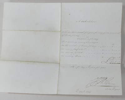 Lot 28 - A signed letter from Prince Augustus Frederick