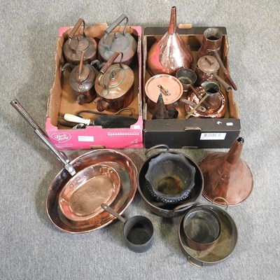 Lot 248 - Three boxes of copper and metalwares