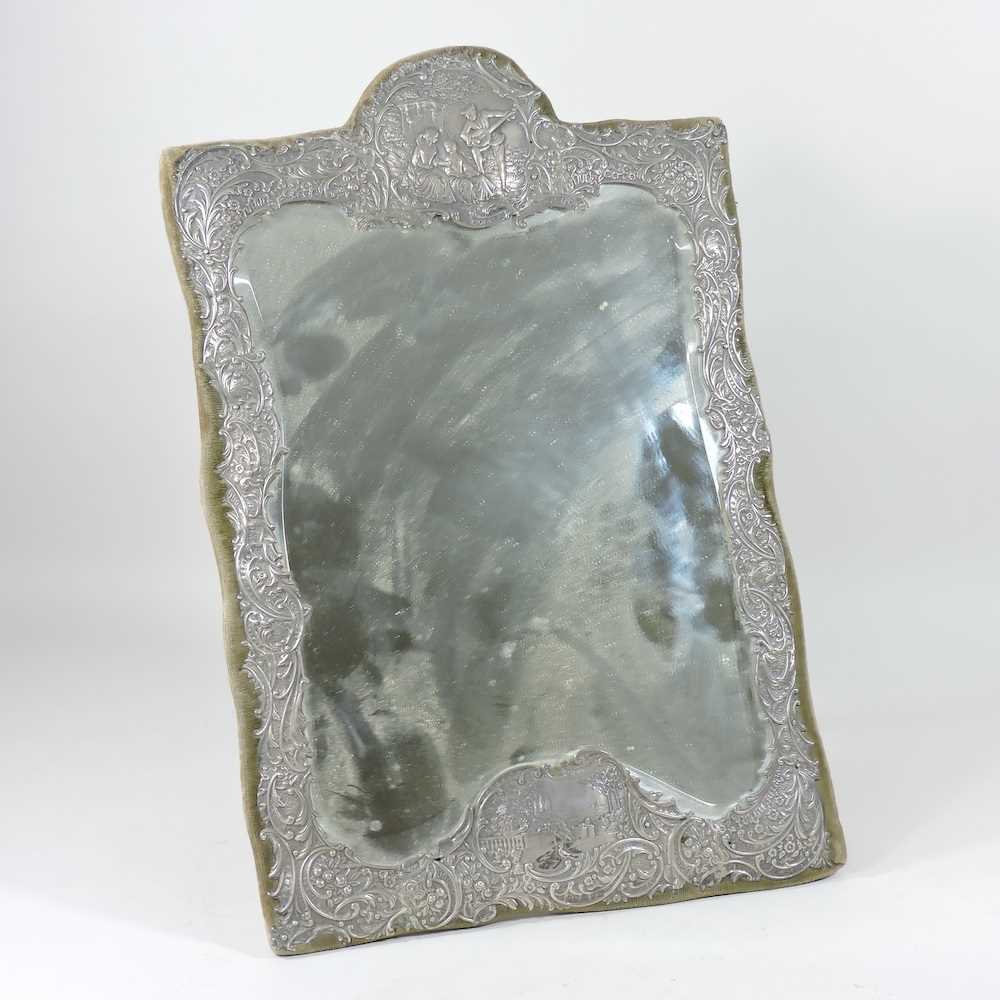 Lot 121 - A Victorian silver easel mirror