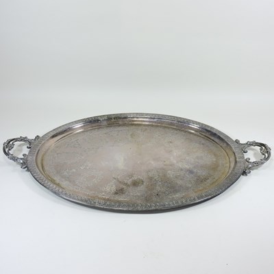 Lot 330 - A large early 20th century silver plated tray