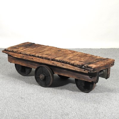 Lot 402 - A wooden trolley