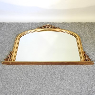 Lot 238 - A gilt framed overmantle mirror