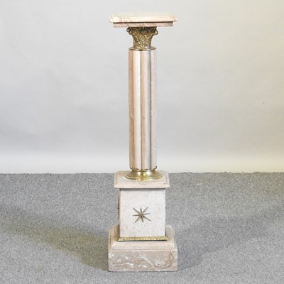 Lot 600 - A cream marble pedestal