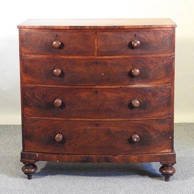 Lot 634 - A Victoran mahogany bow front chest