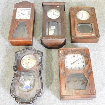 Lot 210 - A collection of five wall clocks