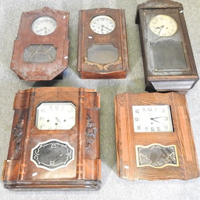 Lot 209 - A collection of five wall clocks