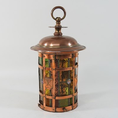 Lot 229 - An early 20th century Arts and Crafts copper lantern