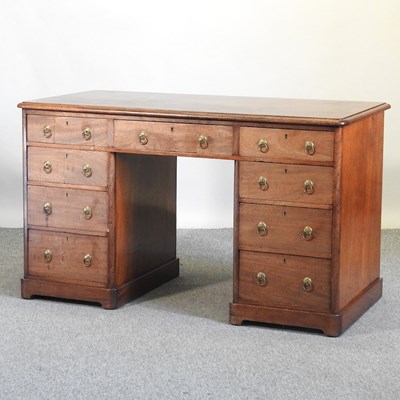 Lot 501 - A 19th century mahogany pedestal desk