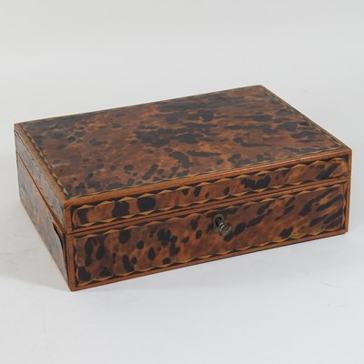 Lot 230 - A 19th century tortoiseshell sewing box