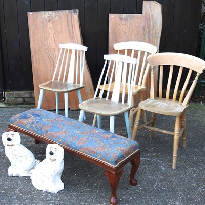 Lot 457 - Two beech dining chairs