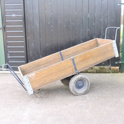 Lot 361 - A large wooden hand cart