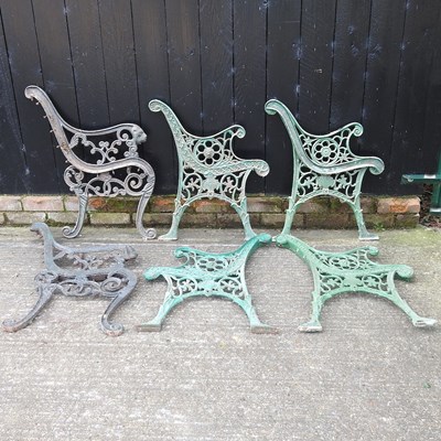 Lot 365 - Three pairs of bench ends