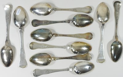 Lot 41 - A set of ten William IV silver spoons