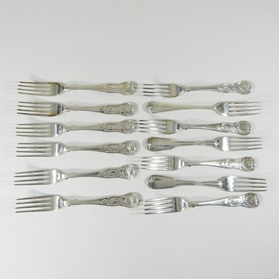 Lot 155 - A collection of silver table forks