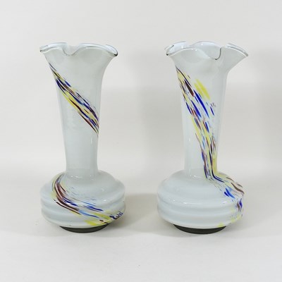 Lot 775 - A pair of Murano glass vases