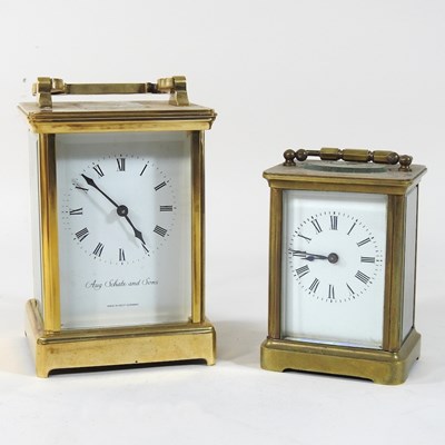 Lot 127 - A 20th century German brass cased carriage clock
