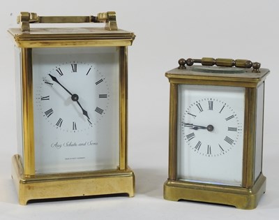 Lot 127 - A 20th century German brass cased carriage clock