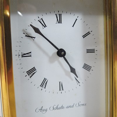Lot 127 - A 20th century German brass cased carriage clock