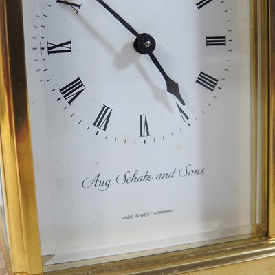 Lot 127 - A 20th century German brass cased carriage clock
