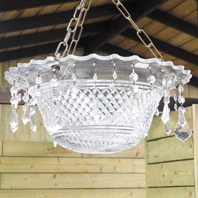 Lot 666 - A cut glass ceiling light