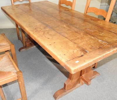 Lot 549 - A pine refectory table