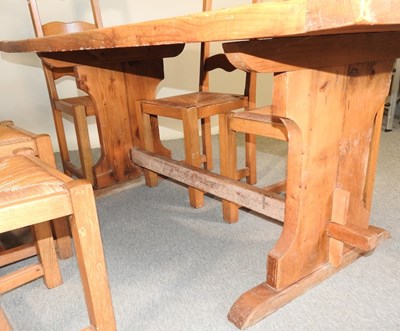 Lot 549 - A pine refectory table