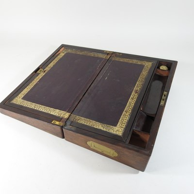 Lot 178 - A 19th century rosewood and brass bound writing slope