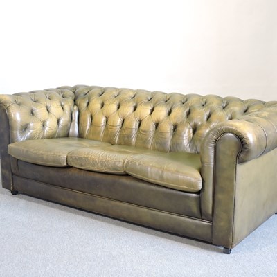 Lot 237 - A leather Chesterfield sofa