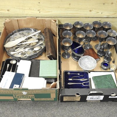 Lot 658 - Two boxes of silver plated items