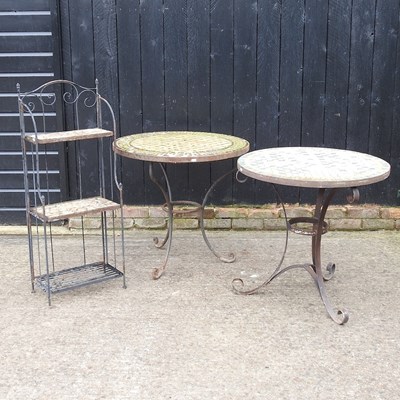 Lot 491 - A tile top garden table