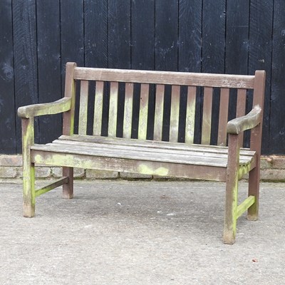 Lot 497 - A hardwood garden bench