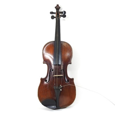 Lot 396 - An antique violin and bow