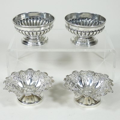 Lot 264 - Two pairs of silver bon-bon dishes