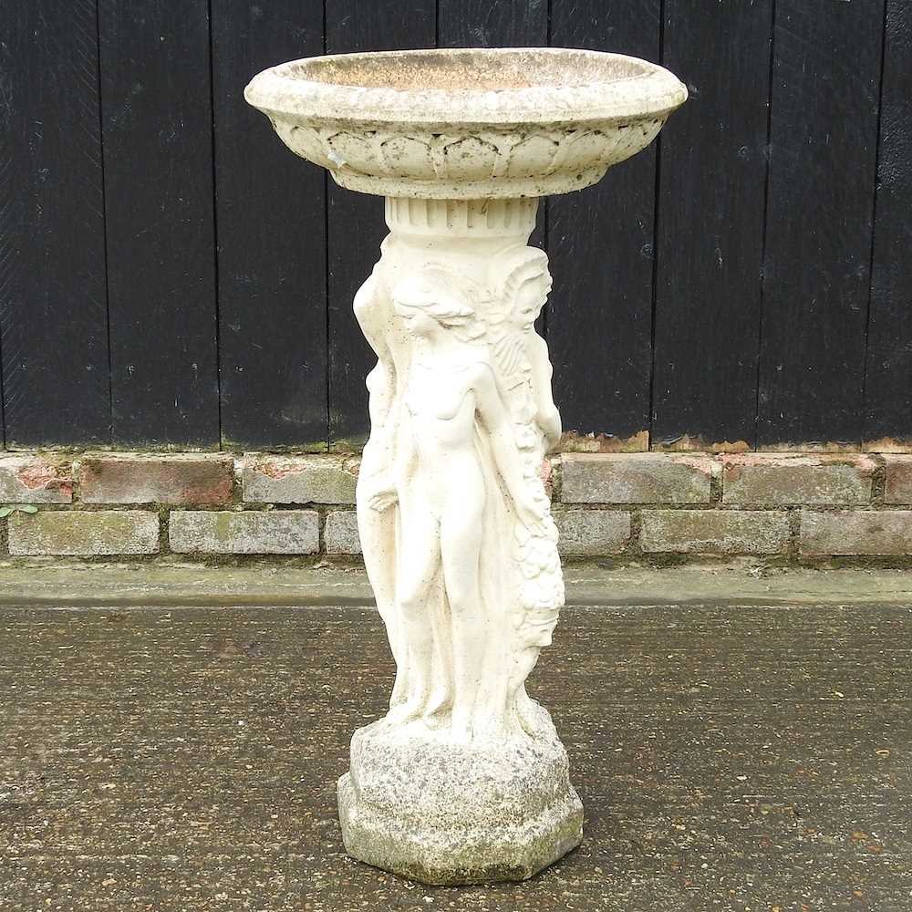 Lot 451 A cast stone bird bath