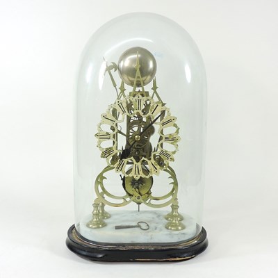Lot 156 - A 19th century skeleton clock